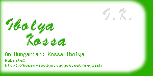 ibolya kossa business card